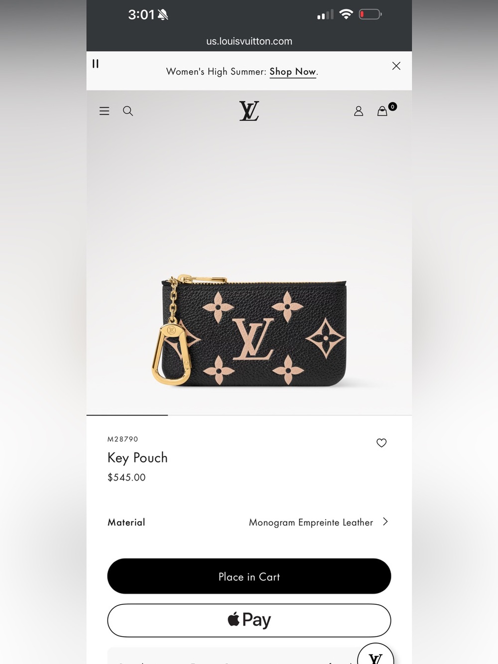 Auth Louis Vuitton key pouch in monogram empreinte leather (Brand New) - Picture 12 of 12
